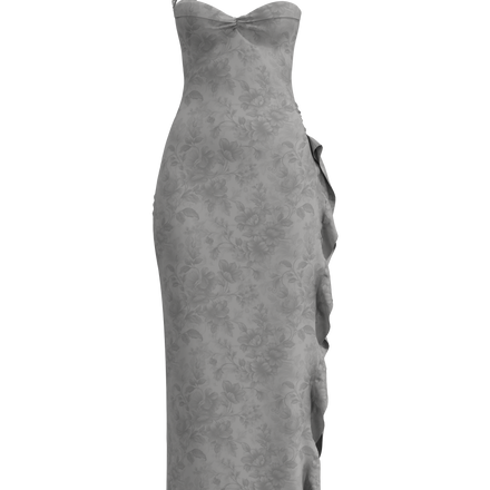 Embroidered Grey Dress- Princess Diana Dress